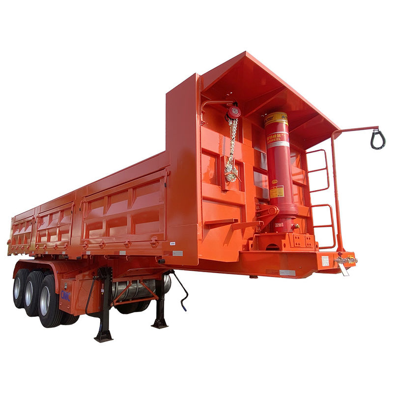 Hoge capaciteit 3-assige trekker dumper steenkool transport half-aanhanger voor 50-80 ton vracht