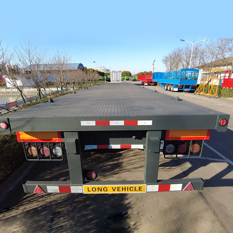 CIMC HUAJUN Flatbed Container Semi-trailer met 12 twist locks en custom's requirement