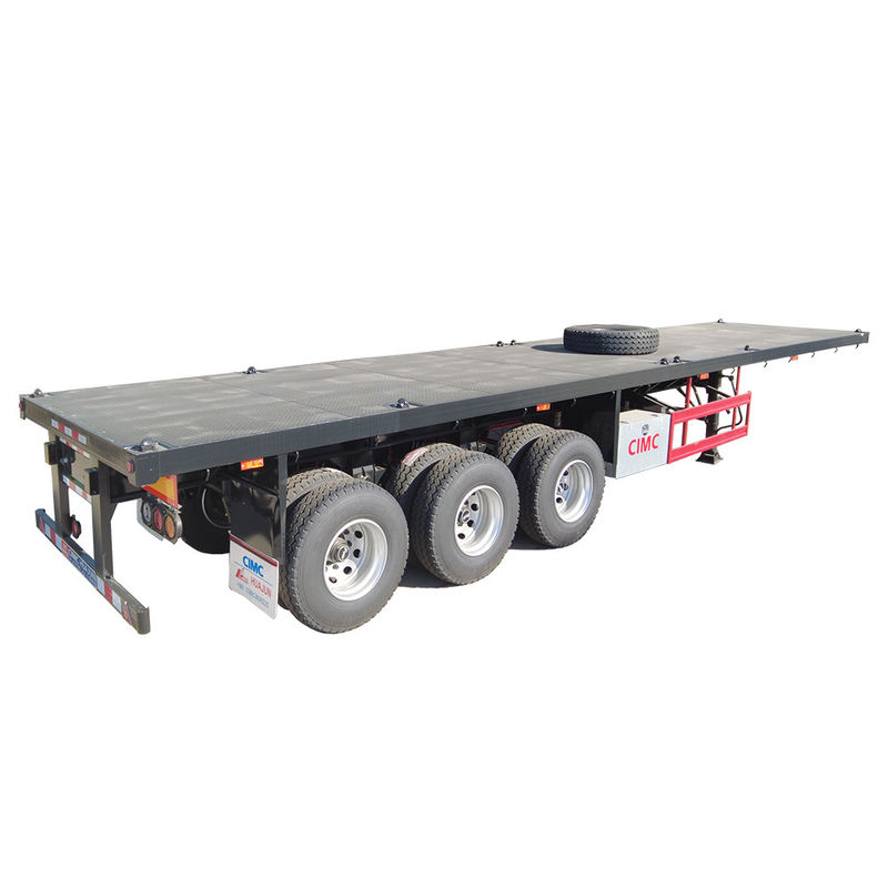 Leaf Spring Suspension 40ft Straight Beam Container Transport Semi-Trailer met 12 Twist Locks