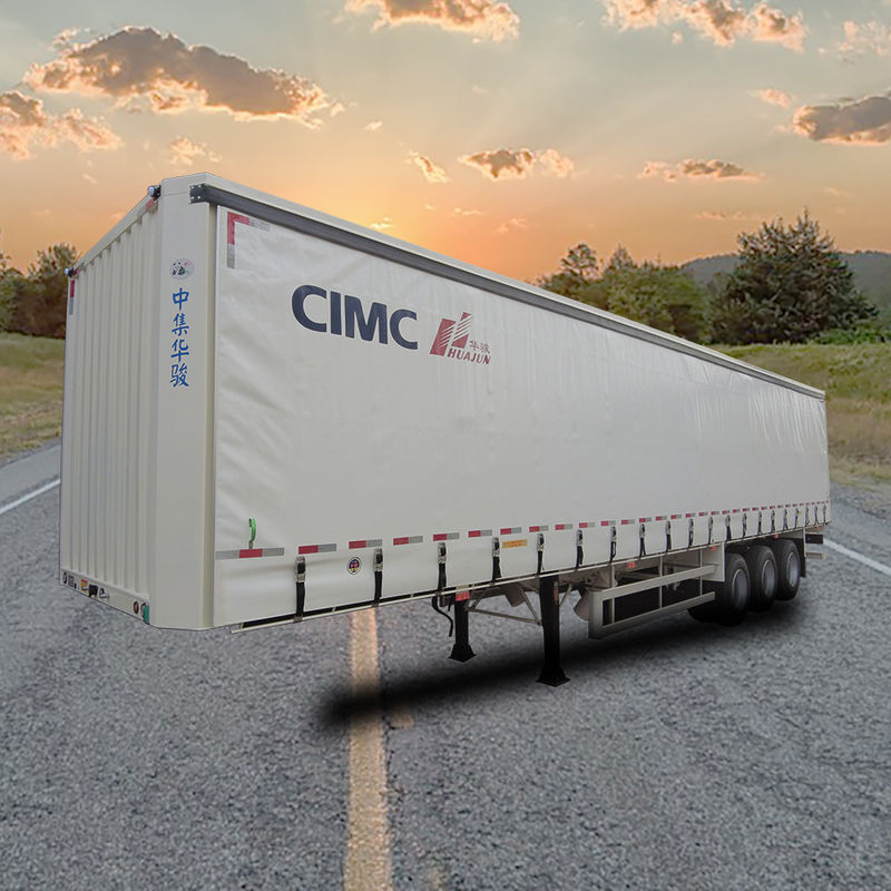 CIMC HUAJUN Trailer Curtain Tensioner 3 axles 40 ft Drop Deck voor het vervoer van droge vracht